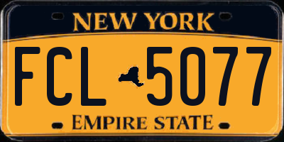 NY license plate FCL5077
