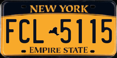 NY license plate FCL5115