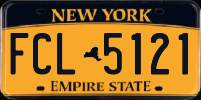 NY license plate FCL5121