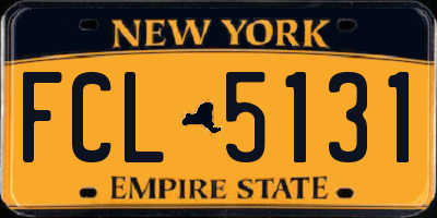 NY license plate FCL5131