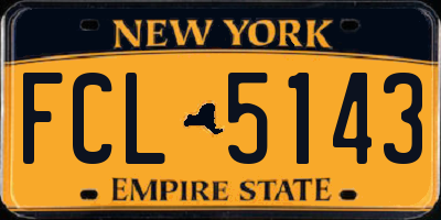 NY license plate FCL5143