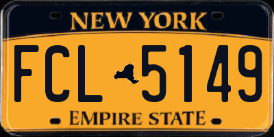 NY license plate FCL5149