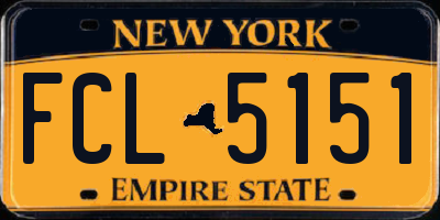 NY license plate FCL5151