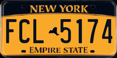 NY license plate FCL5174