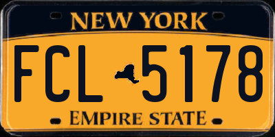 NY license plate FCL5178
