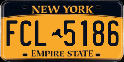 NY license plate FCL5186