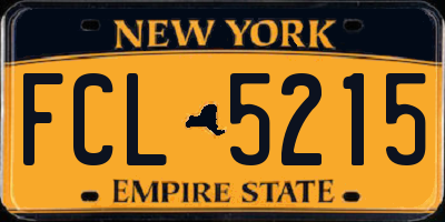 NY license plate FCL5215