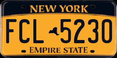 NY license plate FCL5230