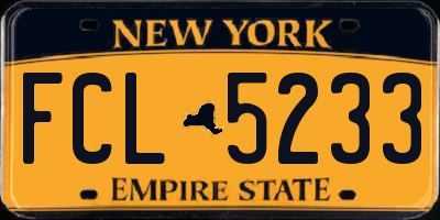 NY license plate FCL5233