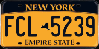 NY license plate FCL5239