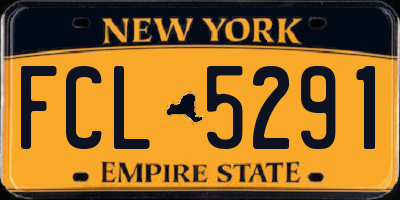 NY license plate FCL5291