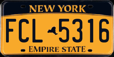 NY license plate FCL5316