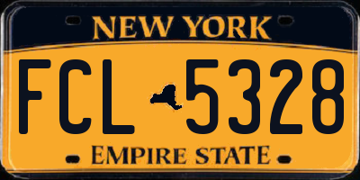 NY license plate FCL5328