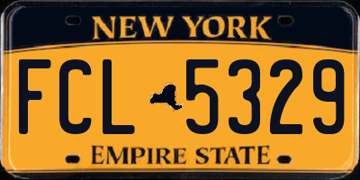 NY license plate FCL5329