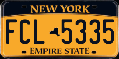 NY license plate FCL5335