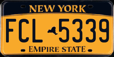 NY license plate FCL5339