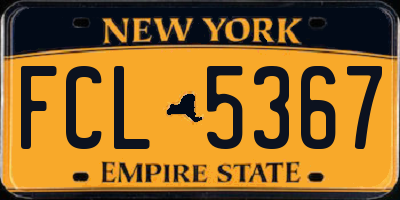 NY license plate FCL5367