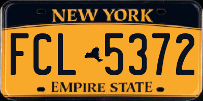 NY license plate FCL5372