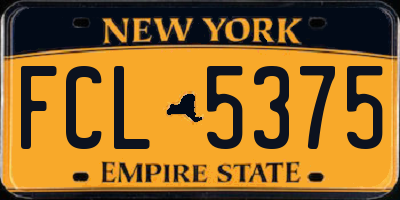 NY license plate FCL5375