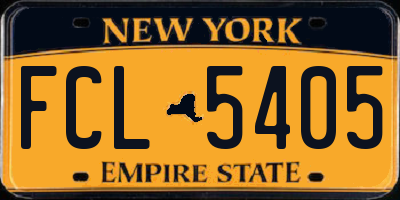 NY license plate FCL5405
