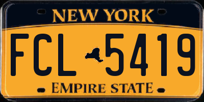 NY license plate FCL5419