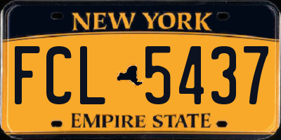 NY license plate FCL5437