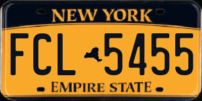 NY license plate FCL5455
