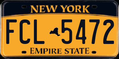 NY license plate FCL5472