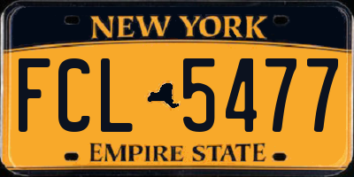 NY license plate FCL5477