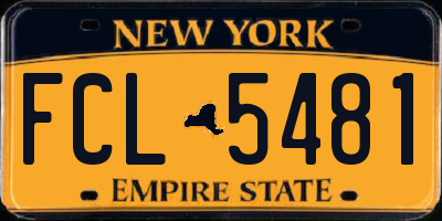 NY license plate FCL5481