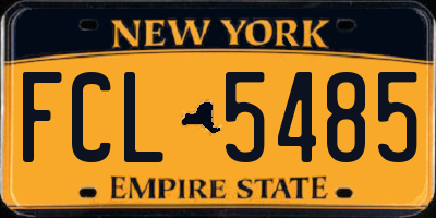 NY license plate FCL5485