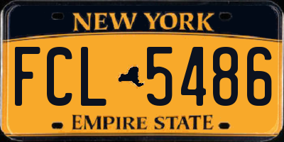 NY license plate FCL5486