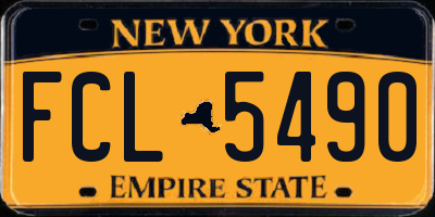 NY license plate FCL5490