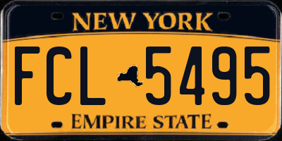 NY license plate FCL5495