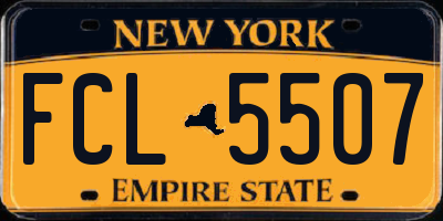 NY license plate FCL5507