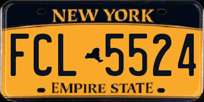 NY license plate FCL5524