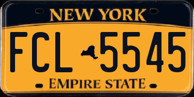 NY license plate FCL5545