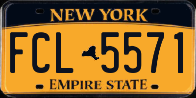 NY license plate FCL5571