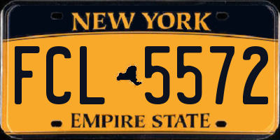 NY license plate FCL5572