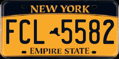 NY license plate FCL5582