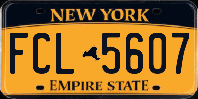 NY license plate FCL5607
