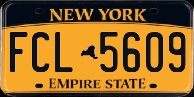 NY license plate FCL5609