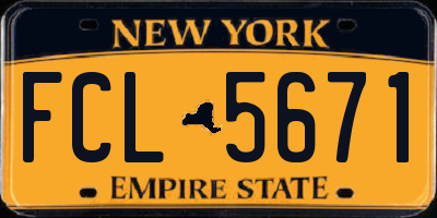 NY license plate FCL5671