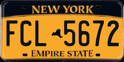 NY license plate FCL5672