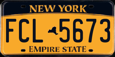 NY license plate FCL5673