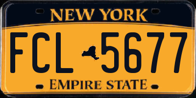 NY license plate FCL5677