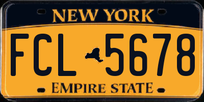 NY license plate FCL5678
