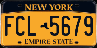 NY license plate FCL5679