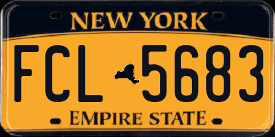 NY license plate FCL5683
