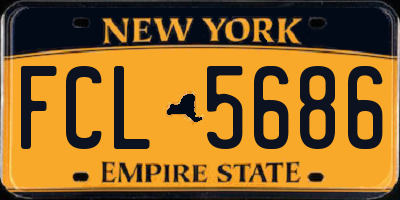 NY license plate FCL5686